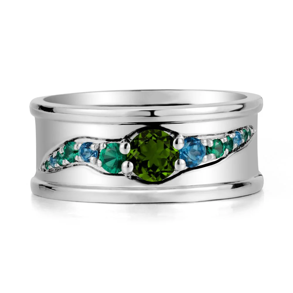 Wide Band Diopside Ring for Men - Image 9