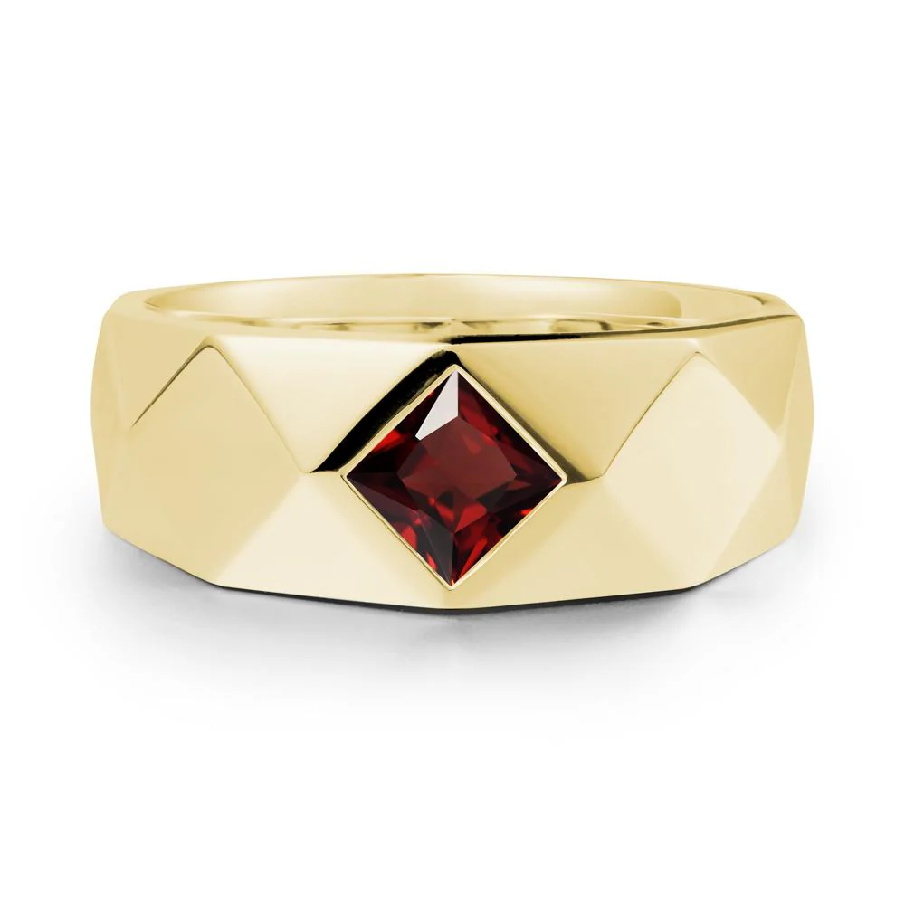 Wide Band Geometric Garnet Ring - Image 2