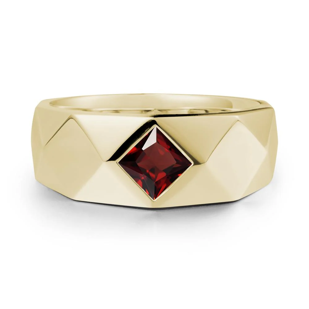 Wide Band Geometric Garnet Ring - Image 3