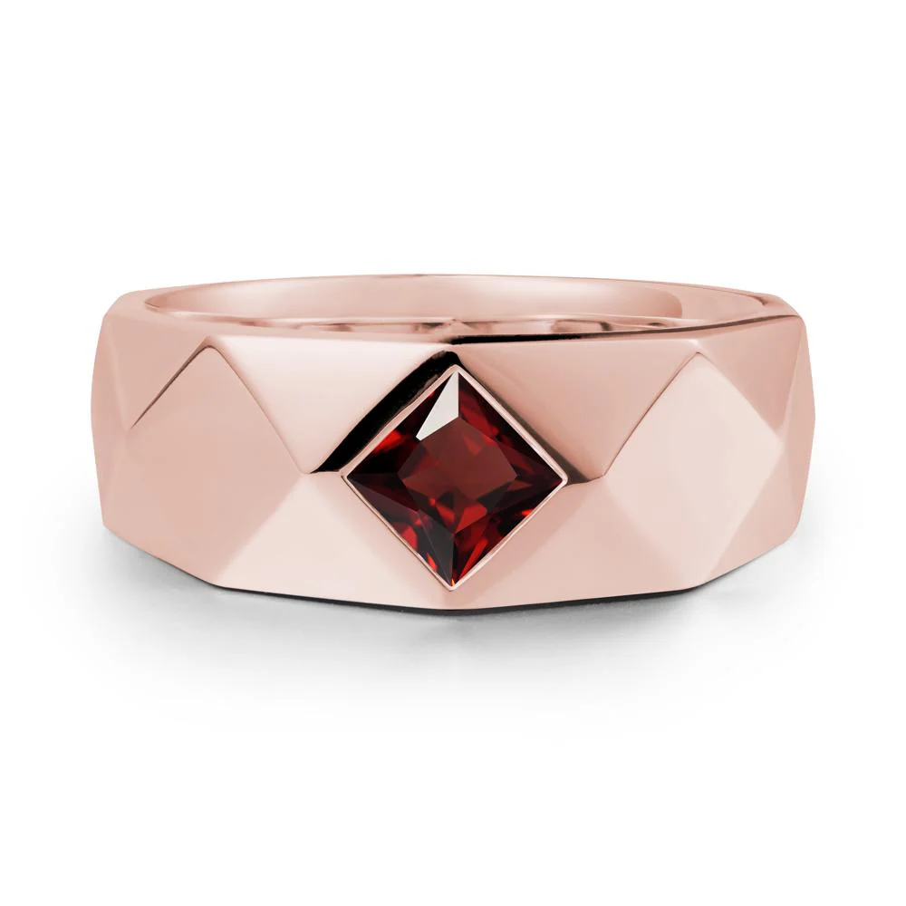 Wide Band Geometric Garnet Ring - Image 9