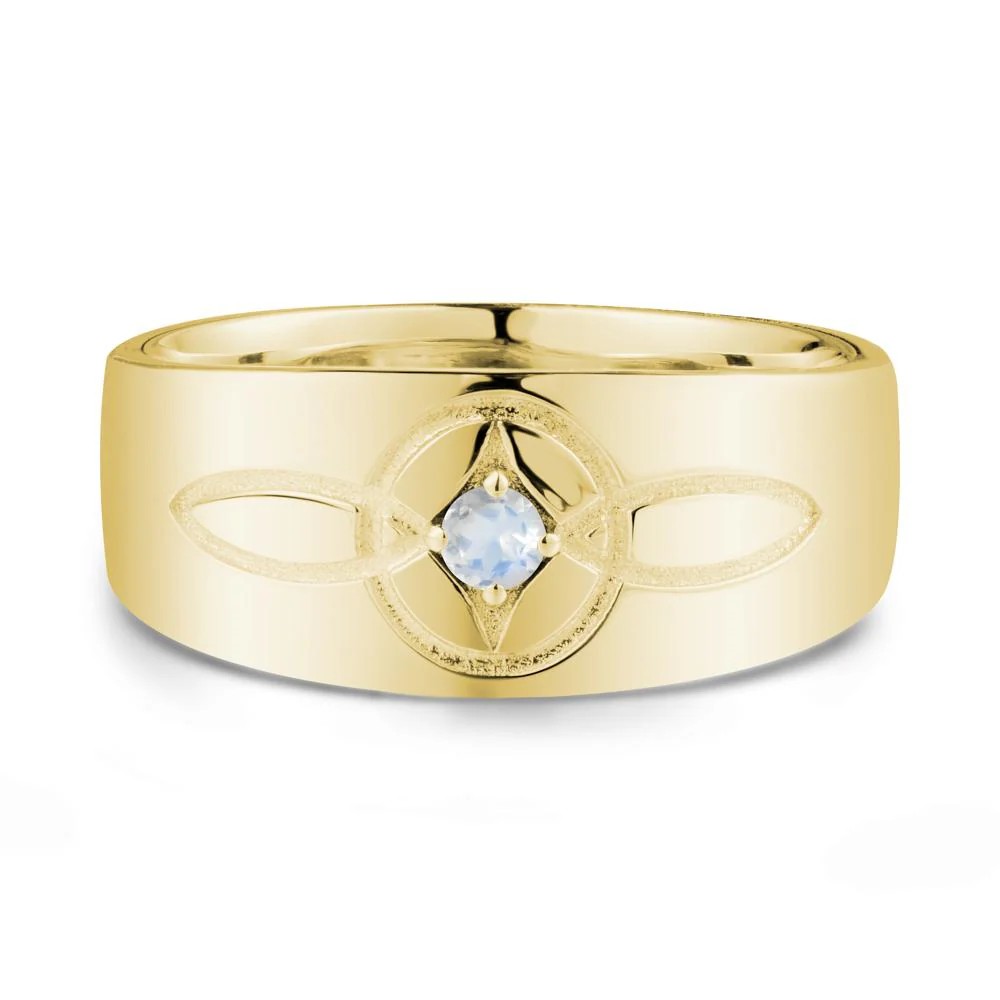 Wide Band Moonstone Ring with Celtic Knot - Image 7