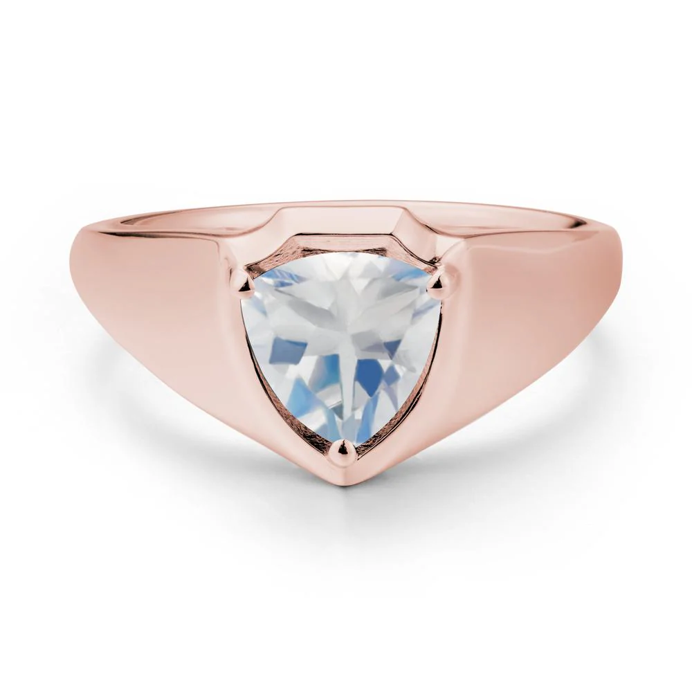 Wide Band Moonstone Shield Ring - Image 4