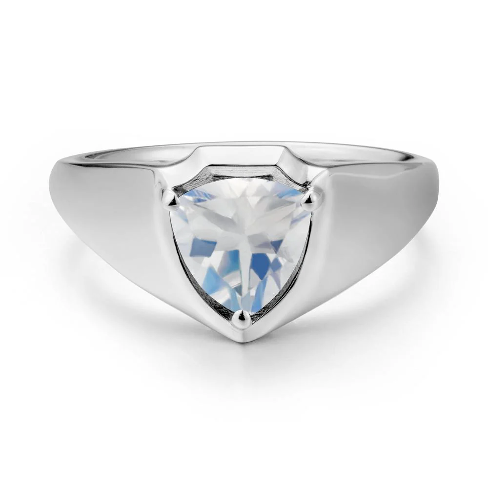 Wide Band Moonstone Shield Ring - Image 5