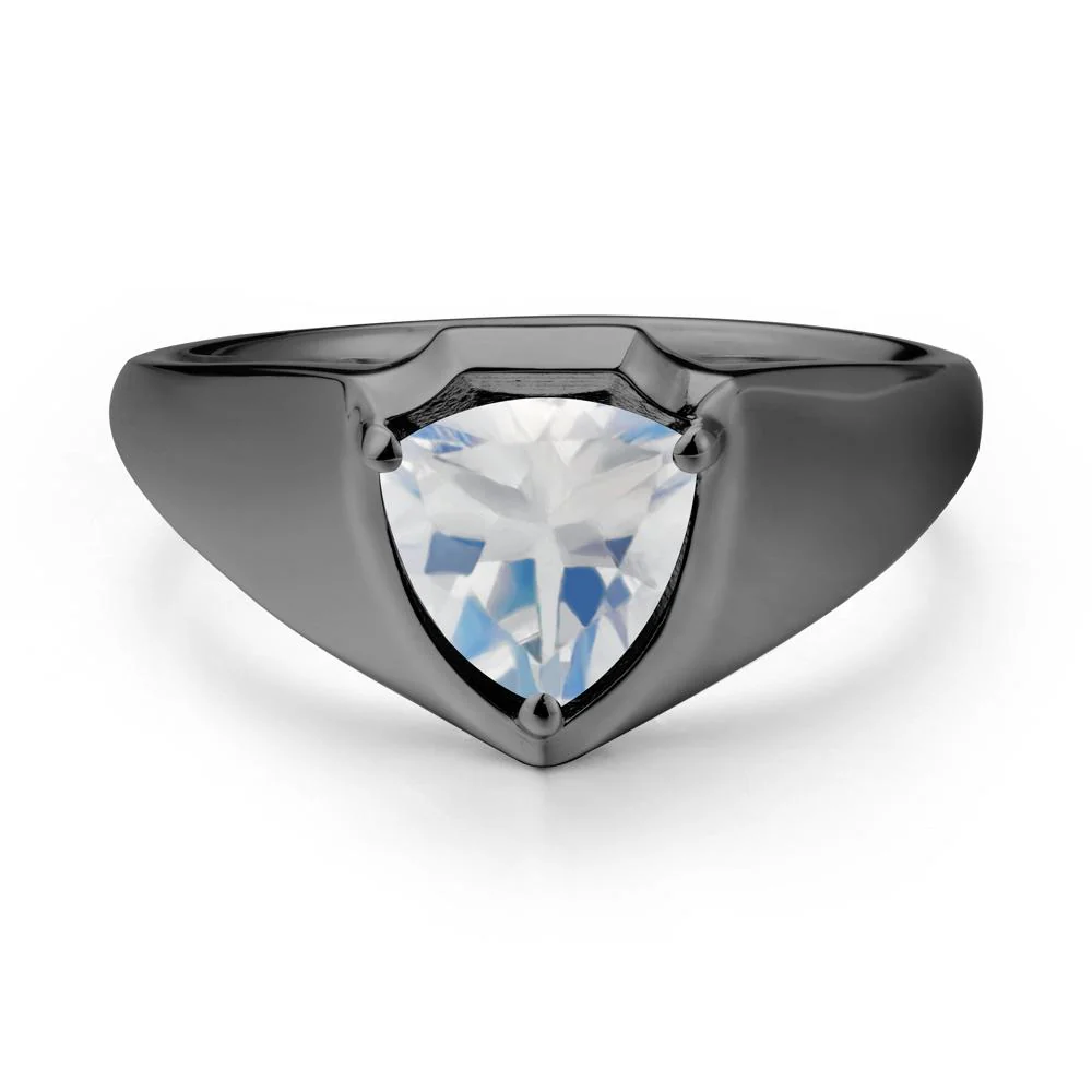 Wide Band Moonstone Shield Ring - Image 7