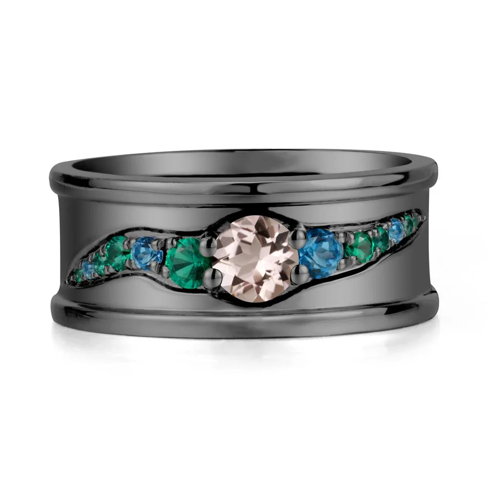Wide Band Morganite Ring for Men - Image 8
