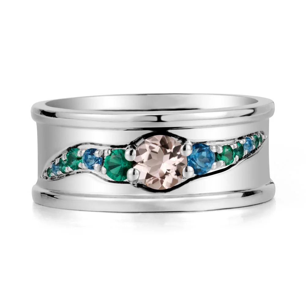 Wide Band Morganite Ring for Men - Image 9