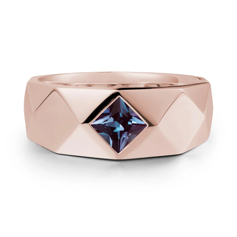 Wide Band Multi-Faceted  Alexandrite Ring - Image 4