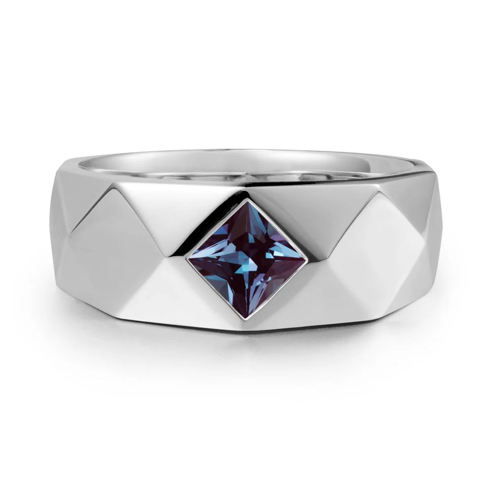 Wide Band Multi-Faceted  Alexandrite Ring - Image 5