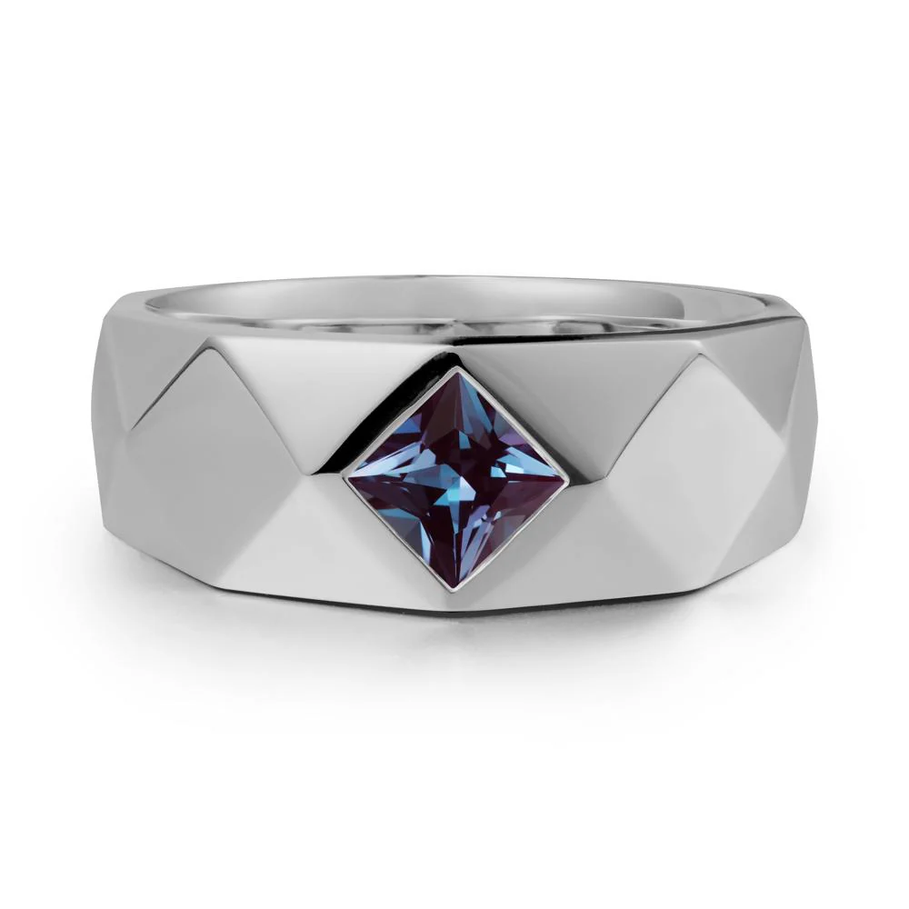 Wide Band Multi-Faceted  Alexandrite Ring - Image 6