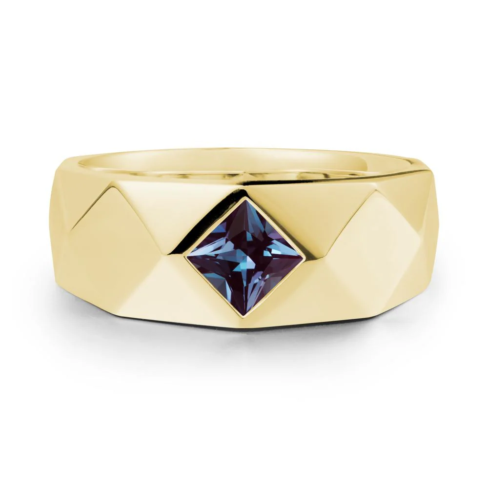 Wide Band Multi-Faceted  Alexandrite Ring - Image 7