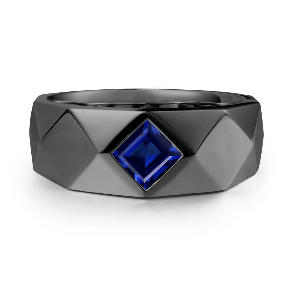 Wide Band Multi-Faceted Sapphire Ring - Image 8