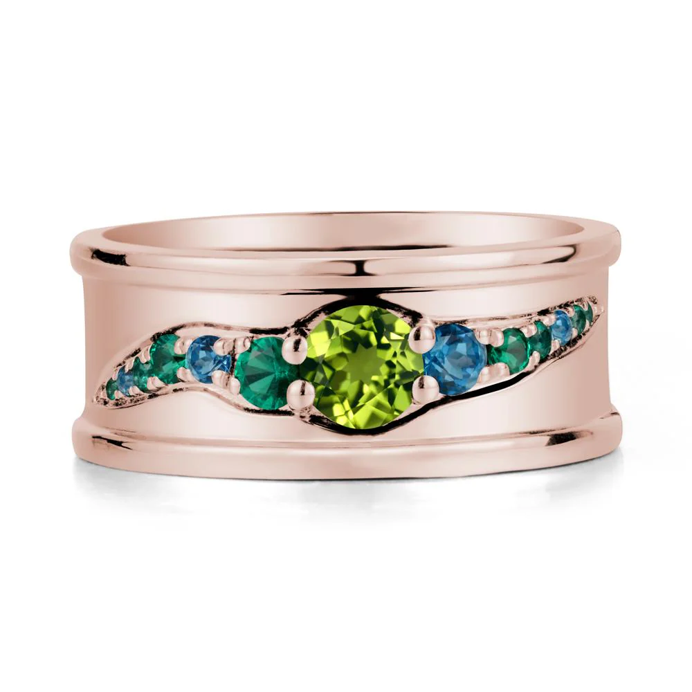 Wide Band Peridot Ring for Men - Image 2