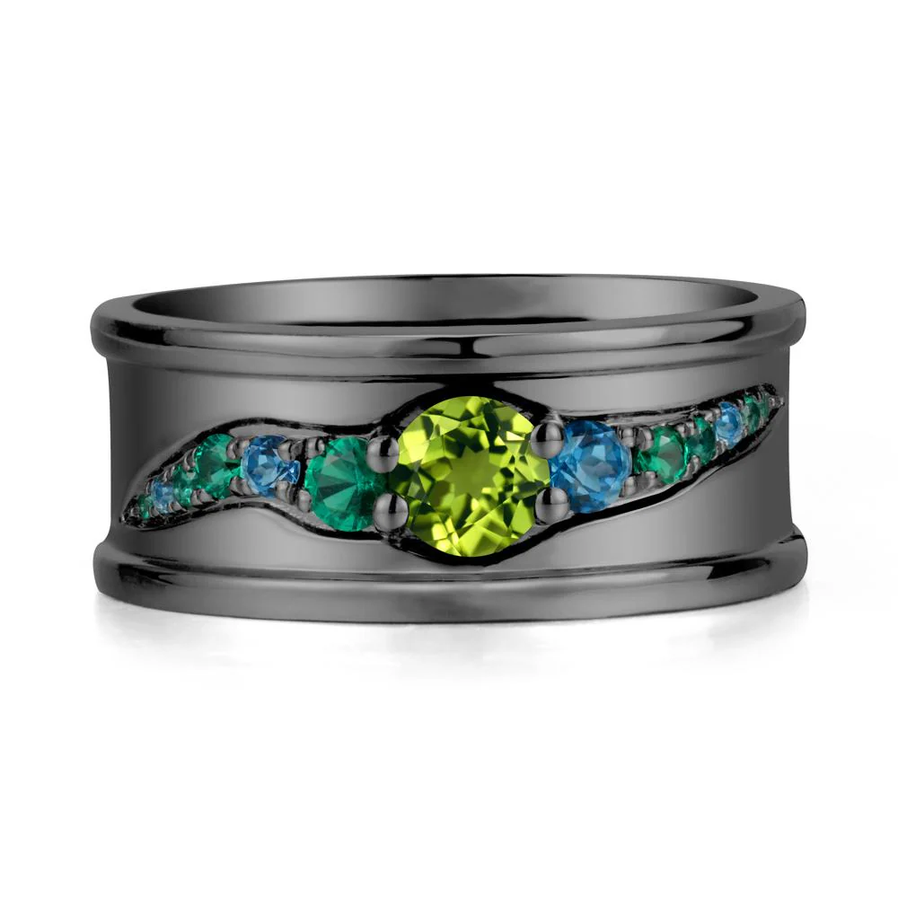Wide Band Peridot Ring for Men - Image 7