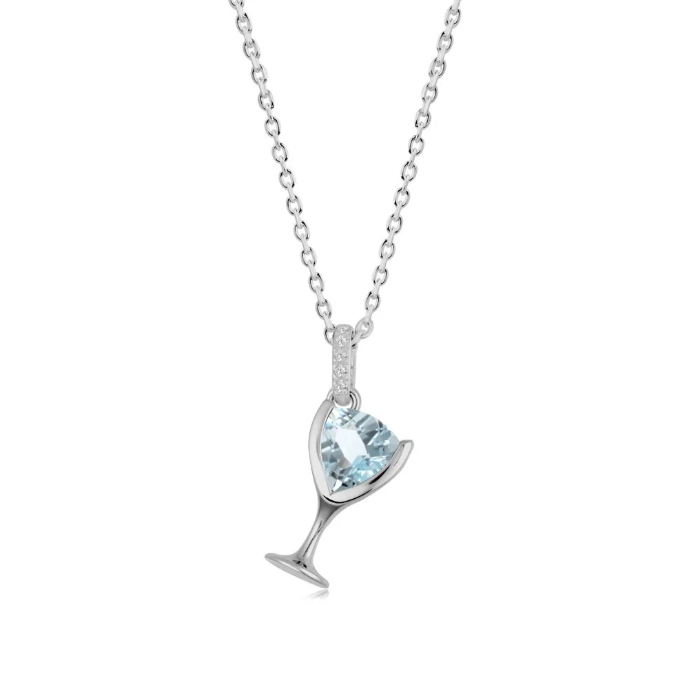 Wine Glass Inspired Aquamarine Pendant - Image 2