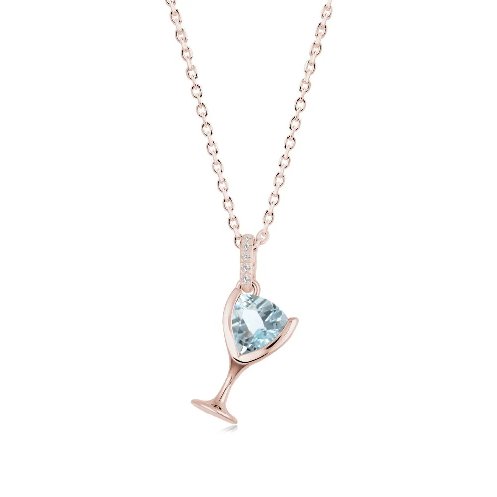 Wine Glass Inspired Aquamarine Pendant - Image 3