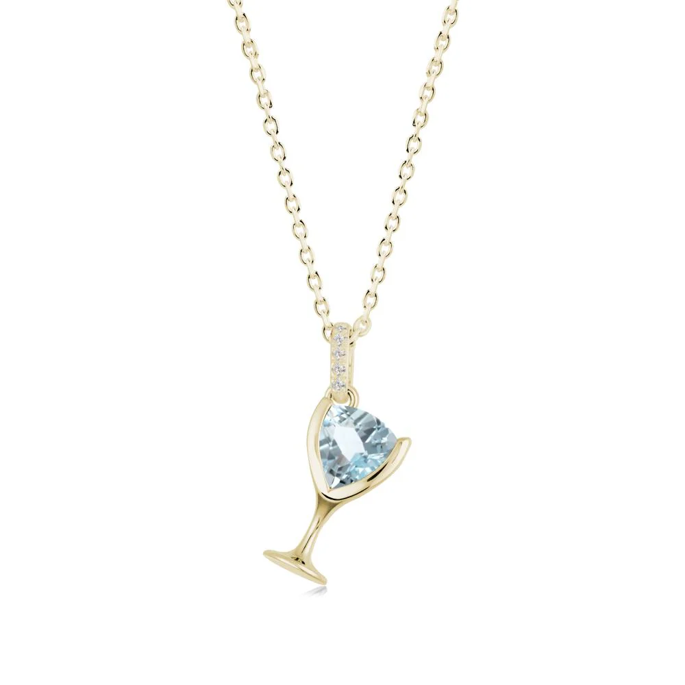 Wine Glass Inspired Aquamarine Pendant - Image 4