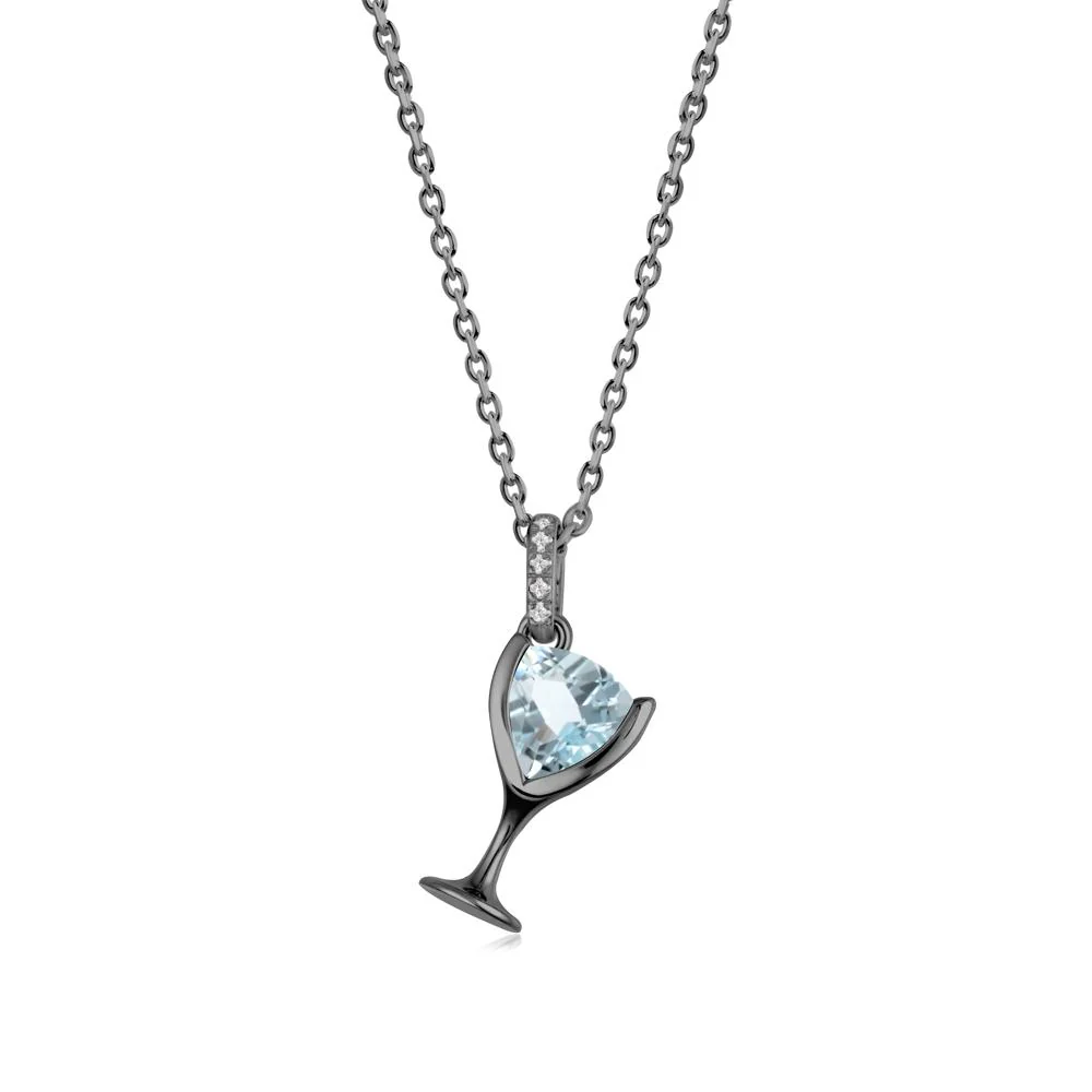 Wine Glass Inspired Aquamarine Pendant - Image 5