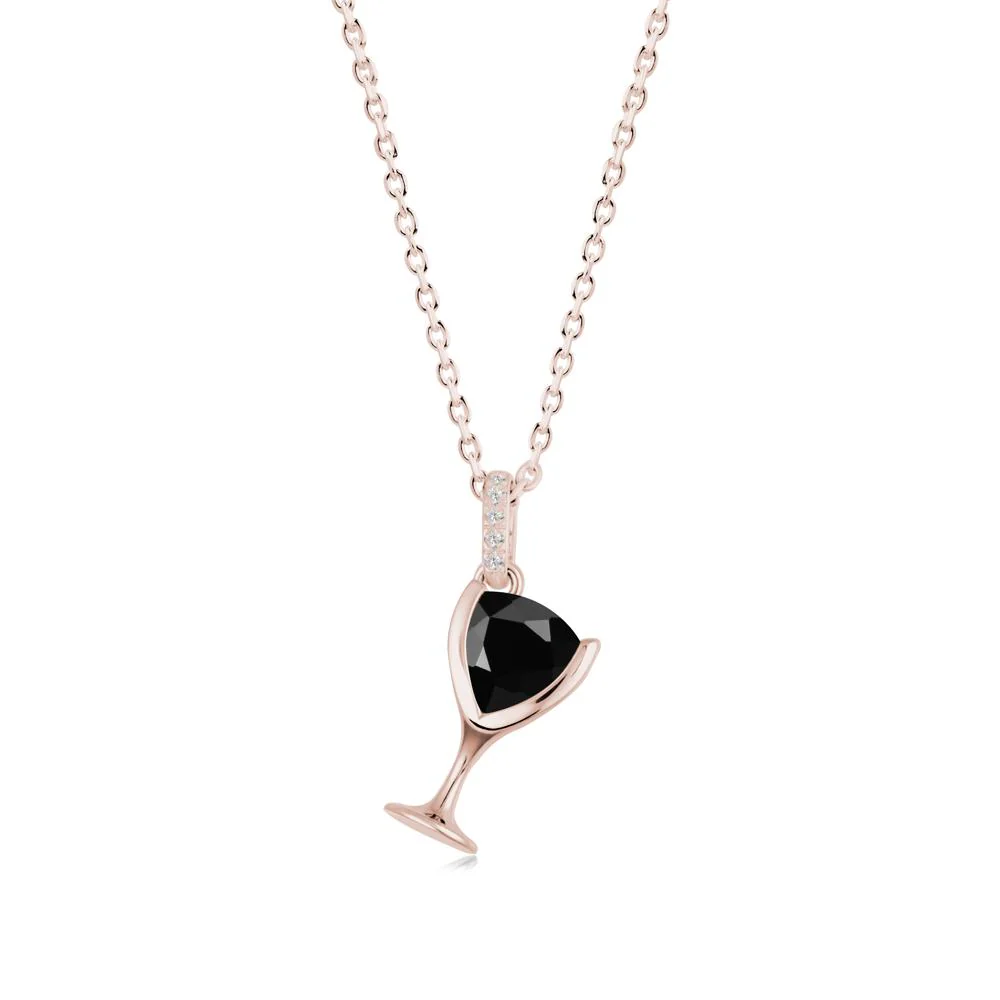 Wine Glass Inspired Black Spinel Pendant - Image 3