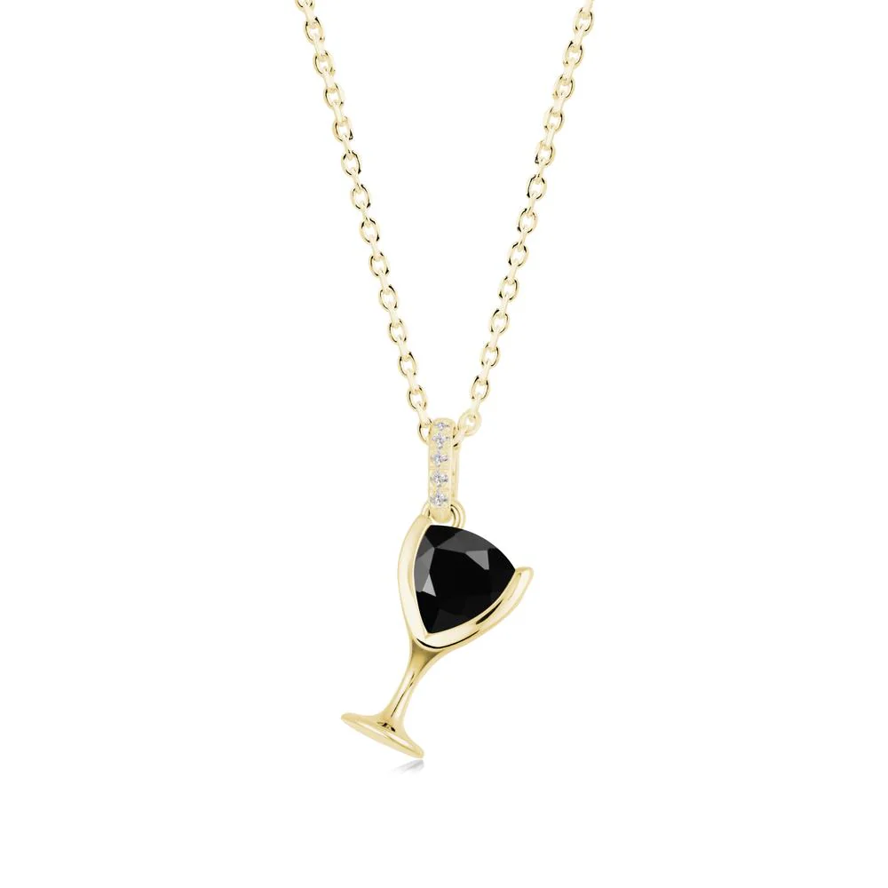 Wine Glass Inspired Black Spinel Pendant - Image 4