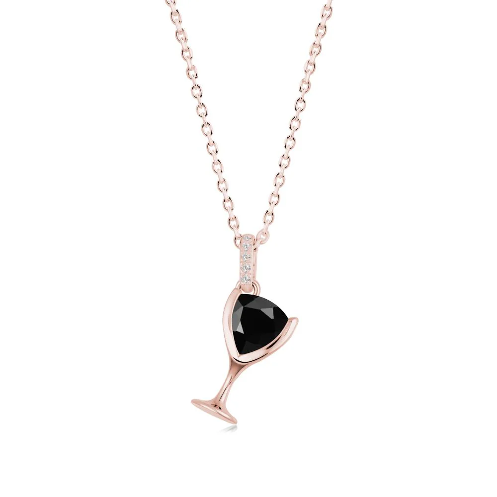 Wine Glass Inspired Black Spinel Pendant - Image 5