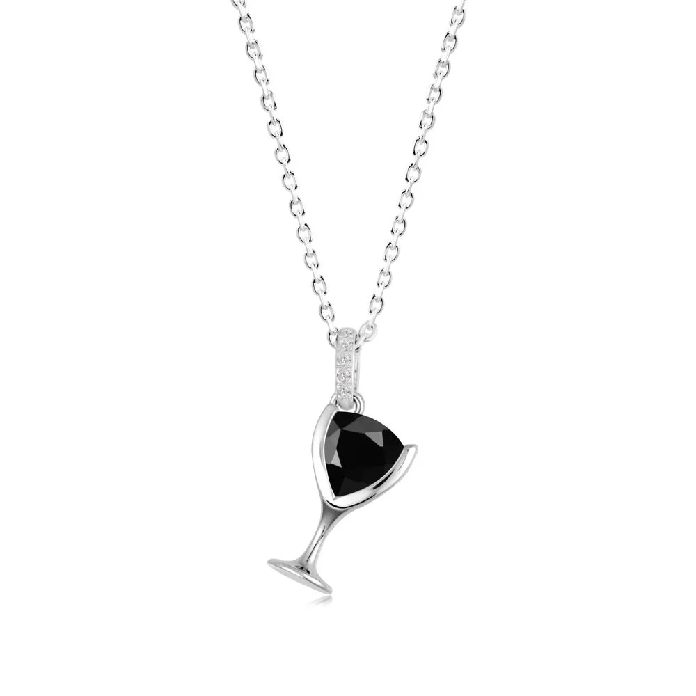 Wine Glass Inspired Black Spinel Pendant - Image 6