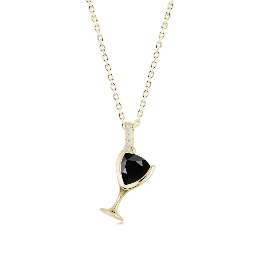 Wine Glass Inspired Black Spinel Pendant - Image 7