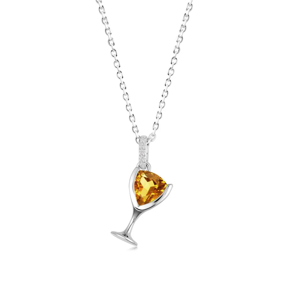 Wine Glass Inspired Citrine Pendant - Image 4