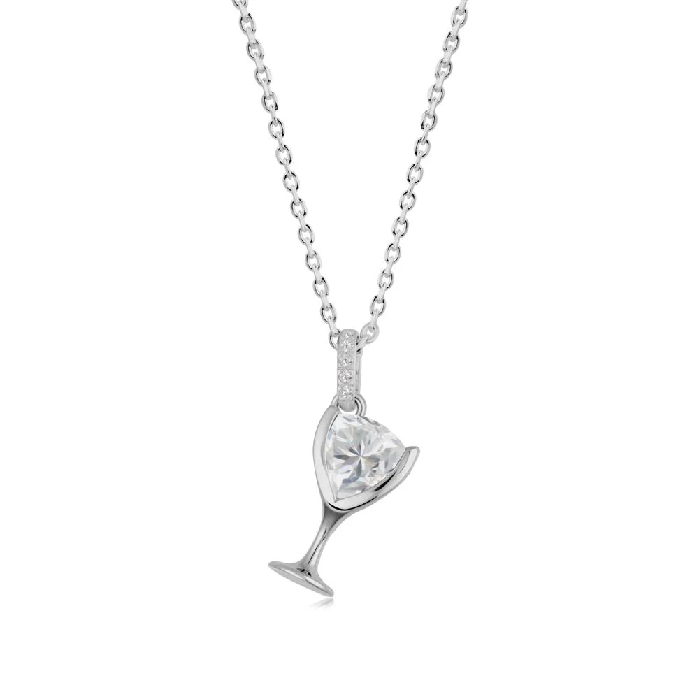 Wine Glass Inspired Cubic Zirconia Pendant - Image 2