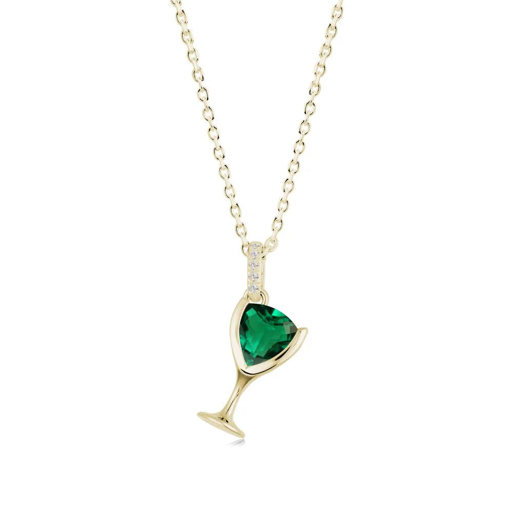 Wine Glass Inspired Emerald Pendant - Image 3