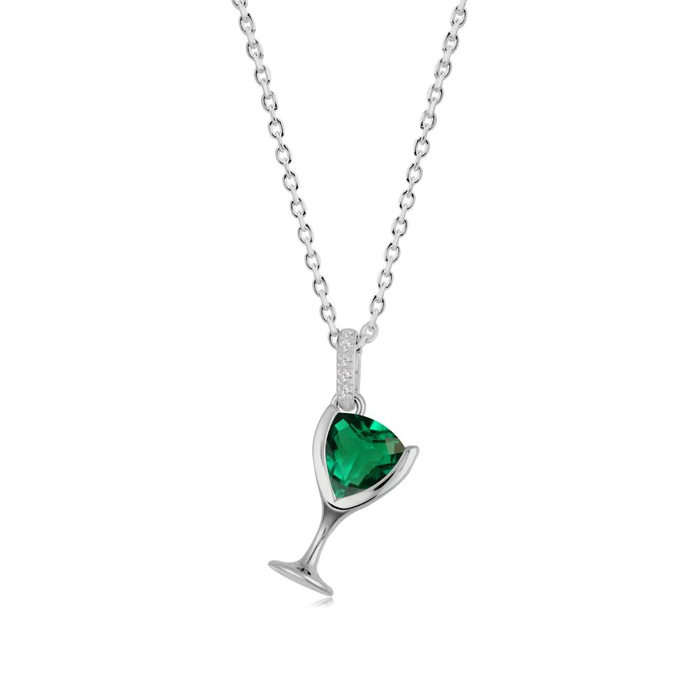 Wine Glass Inspired Emerald Pendant - Image 4