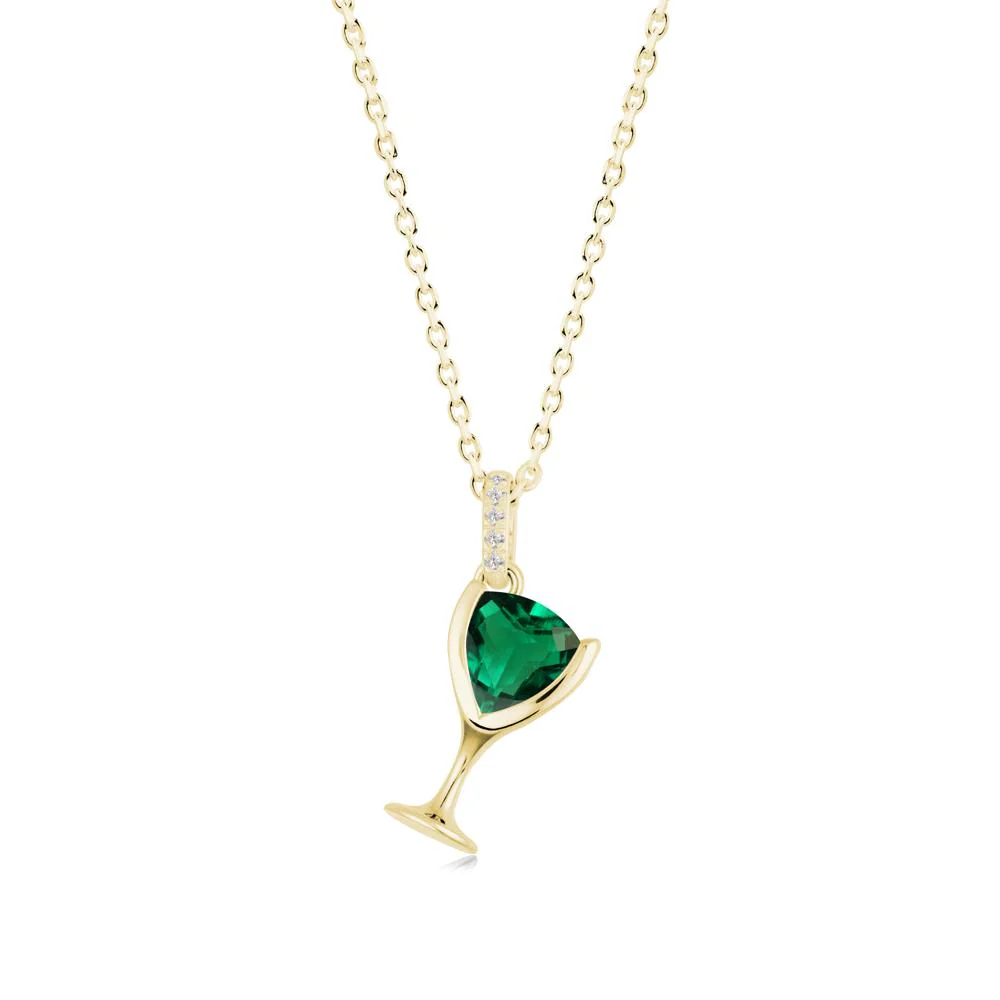 Wine Glass Inspired Emerald Pendant - Image 7