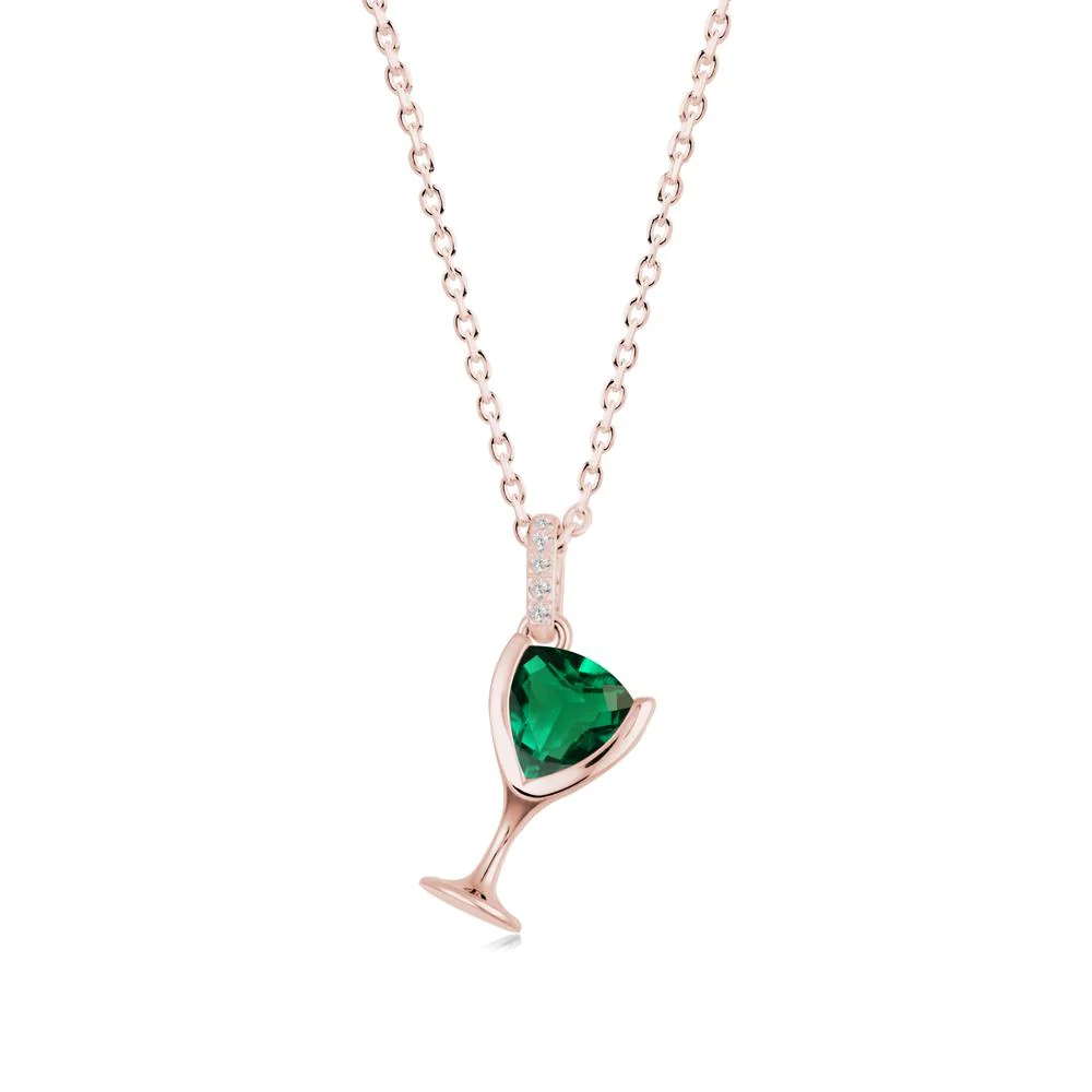 Wine Glass Inspired Emerald Pendant - Image 9