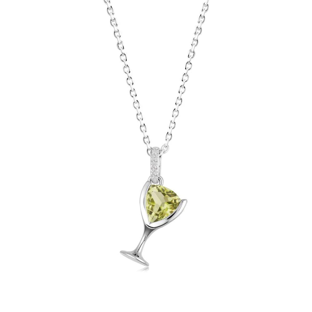 Wine Glass Inspired Lemon Quartz Pendant - Image 3