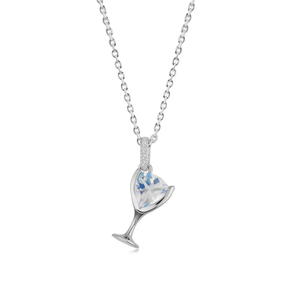 Wine Glass Inspired Moonstone Pendant - Image 4