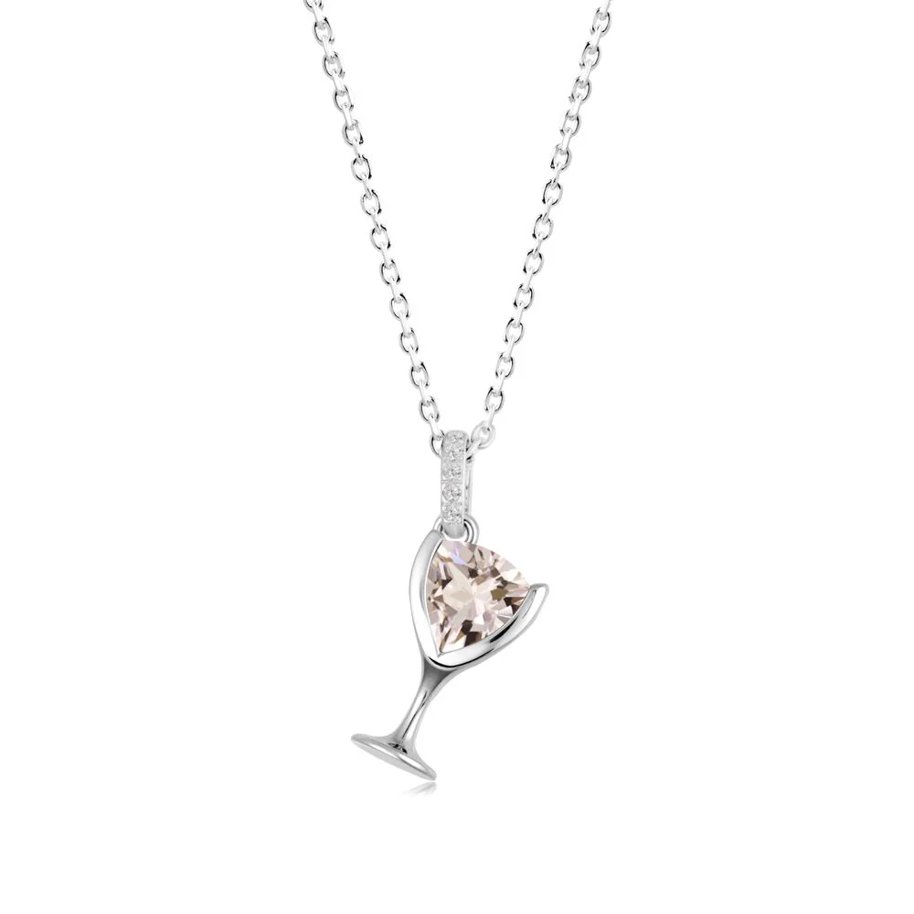 Wine Glass Inspired Morganite Pendant - Image 4