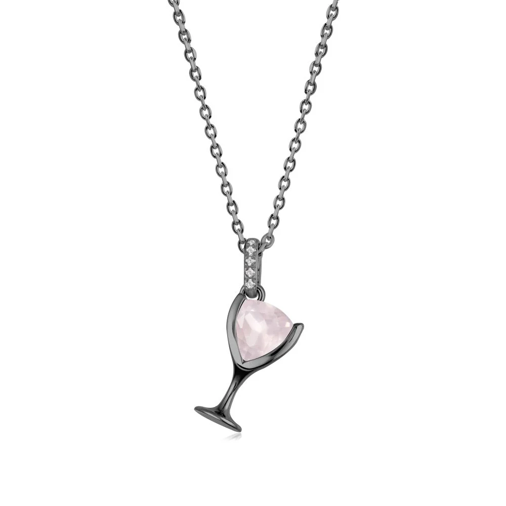 Wine Glass Inspired Rose Quartz Pendant - Image 3