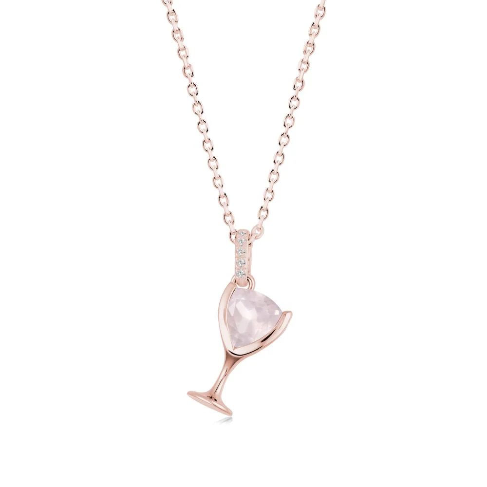 Wine Glass Inspired Rose Quartz Pendant - Image 4