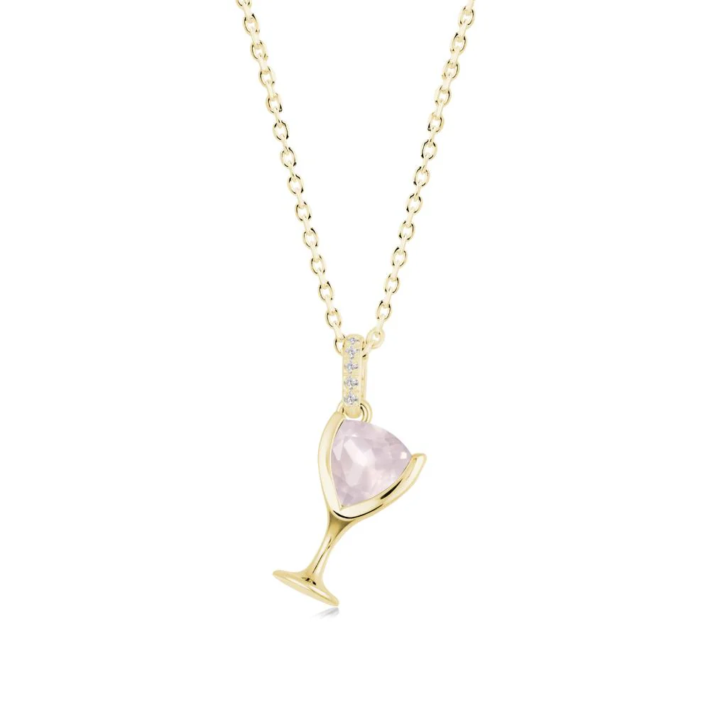 Wine Glass Inspired Rose Quartz Pendant - Image 7