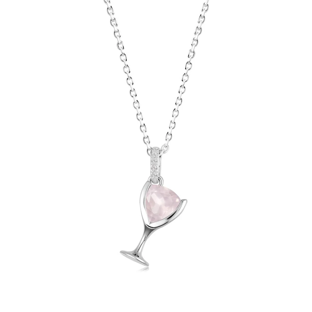 Wine Glass Inspired Rose Quartz Pendant - Image 8