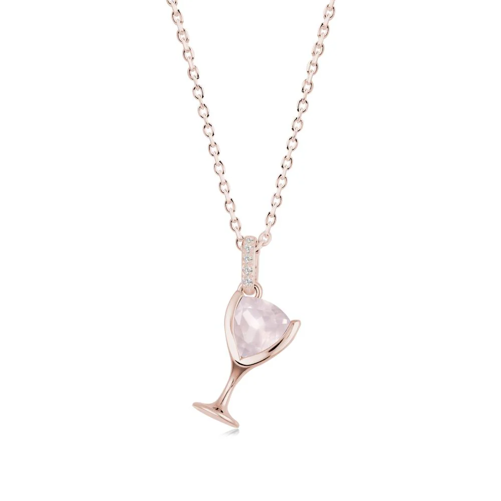 Wine Glass Inspired Rose Quartz Pendant - Image 9