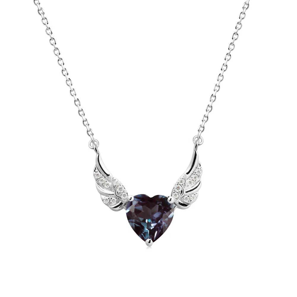 Winged Heart Shaped Alexandrite Pendant - Image 3
