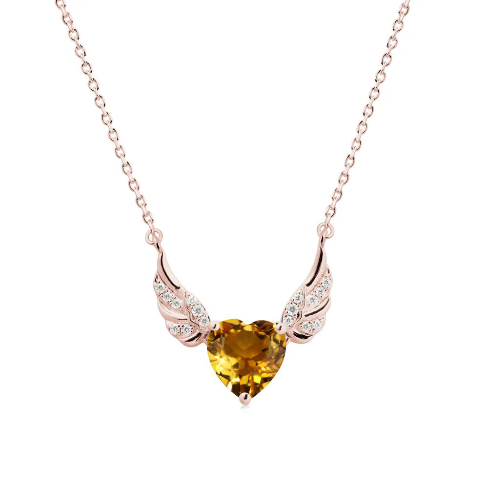 Winged Heart Shaped Citrine Pendant - Image 5