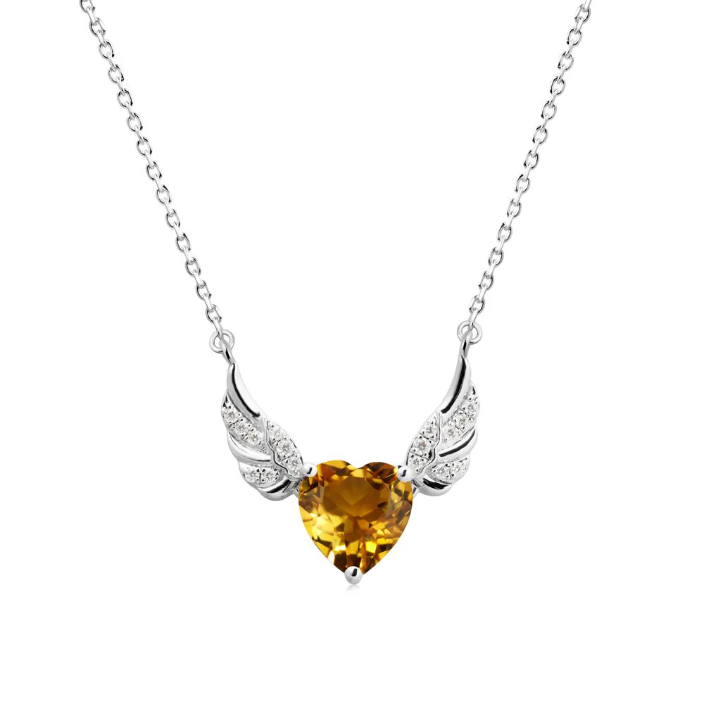 Winged Heart Shaped Citrine Pendant - Image 6