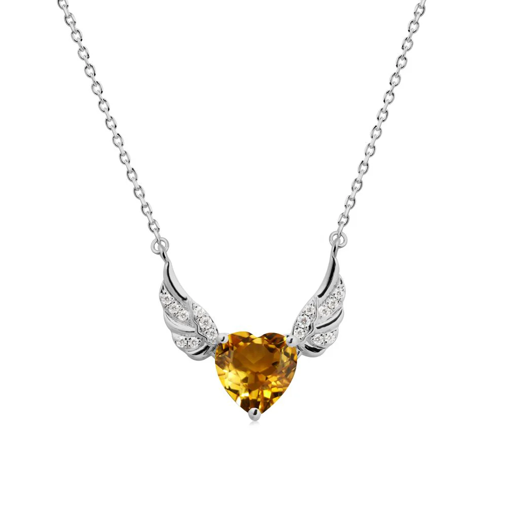 Winged Heart Shaped Citrine Pendant - Image 8