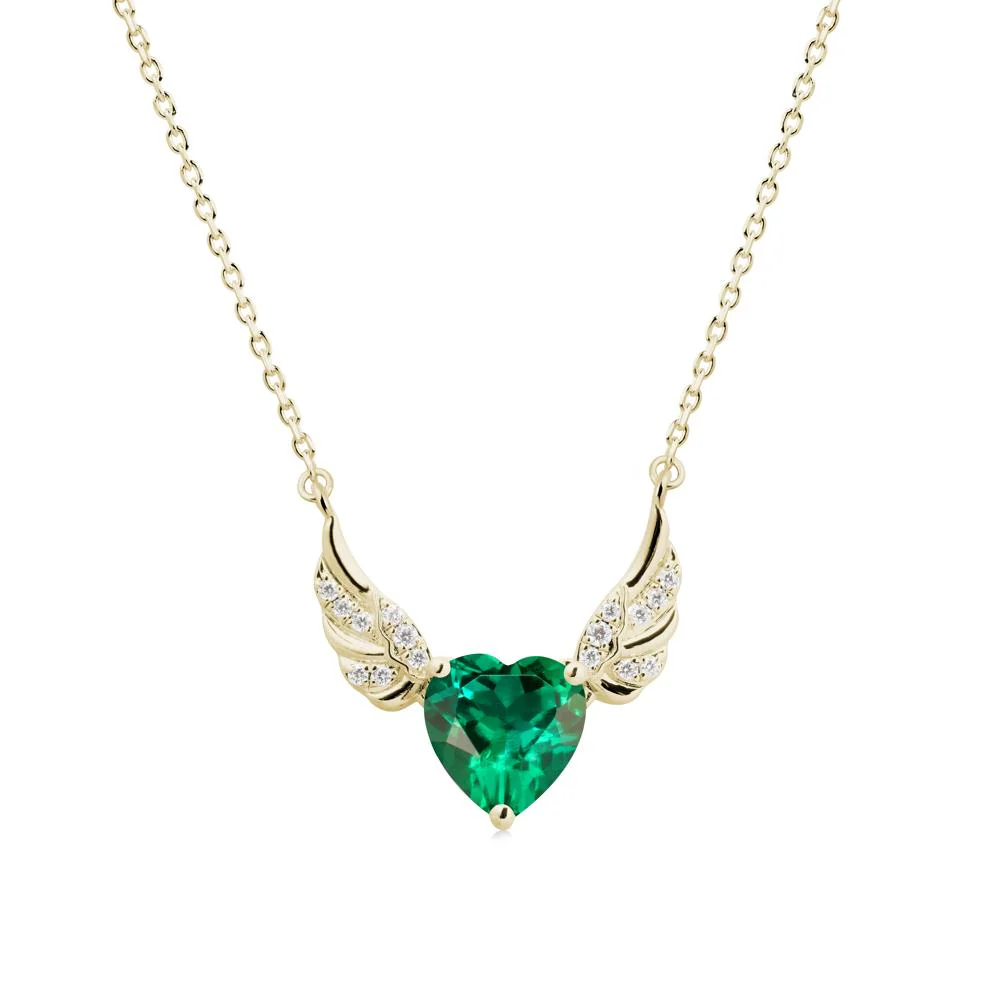 Winged Heart Shaped Emerald Pendant - Image 4