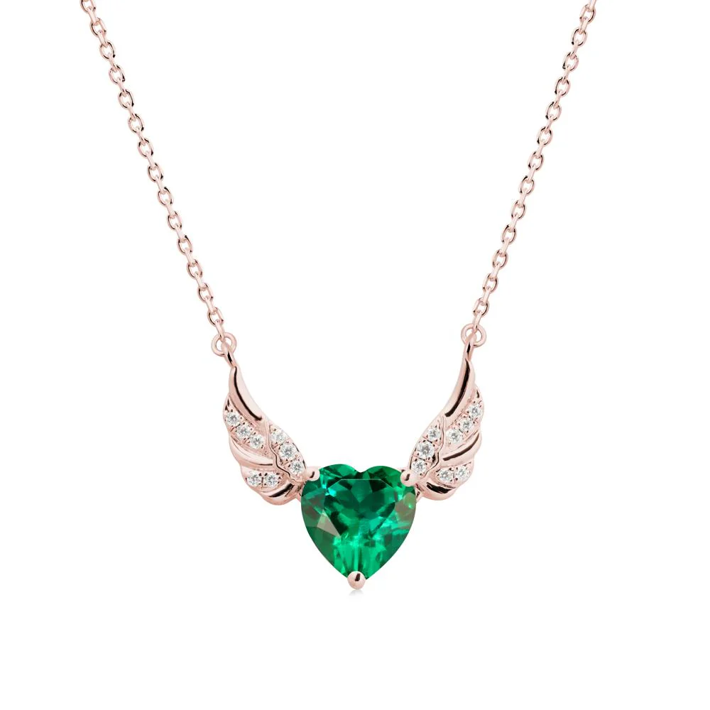 Winged Heart Shaped Emerald Pendant - Image 5
