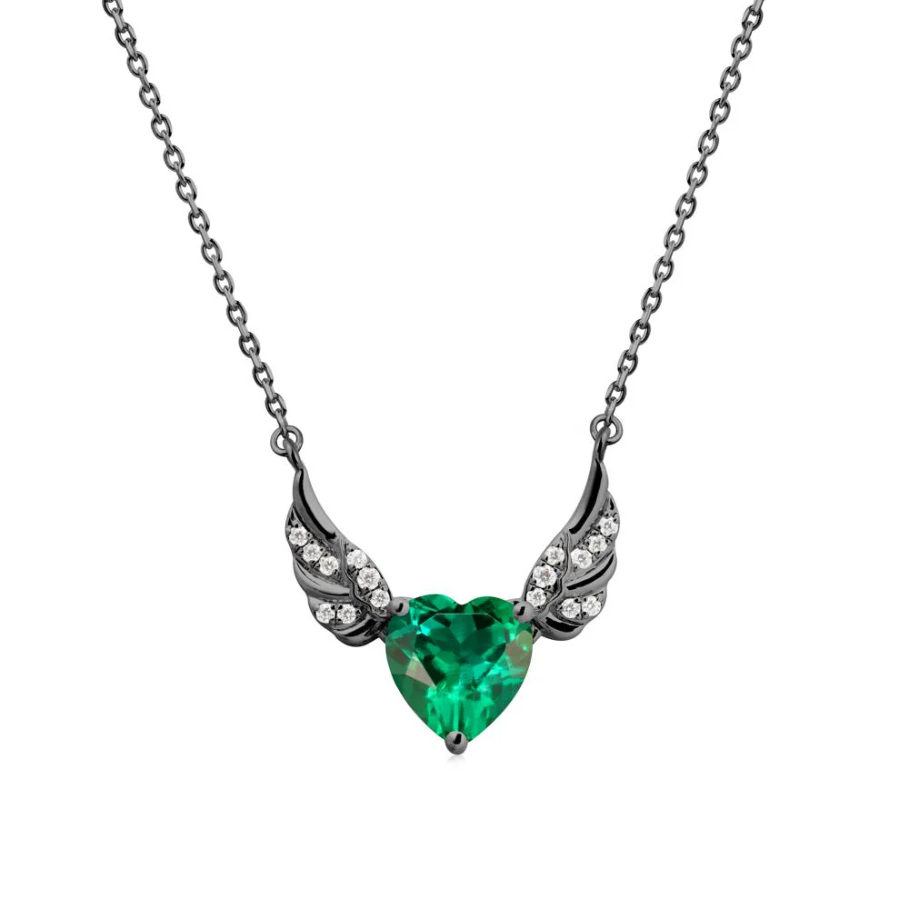 Winged Heart Shaped Emerald Pendant - Image 8