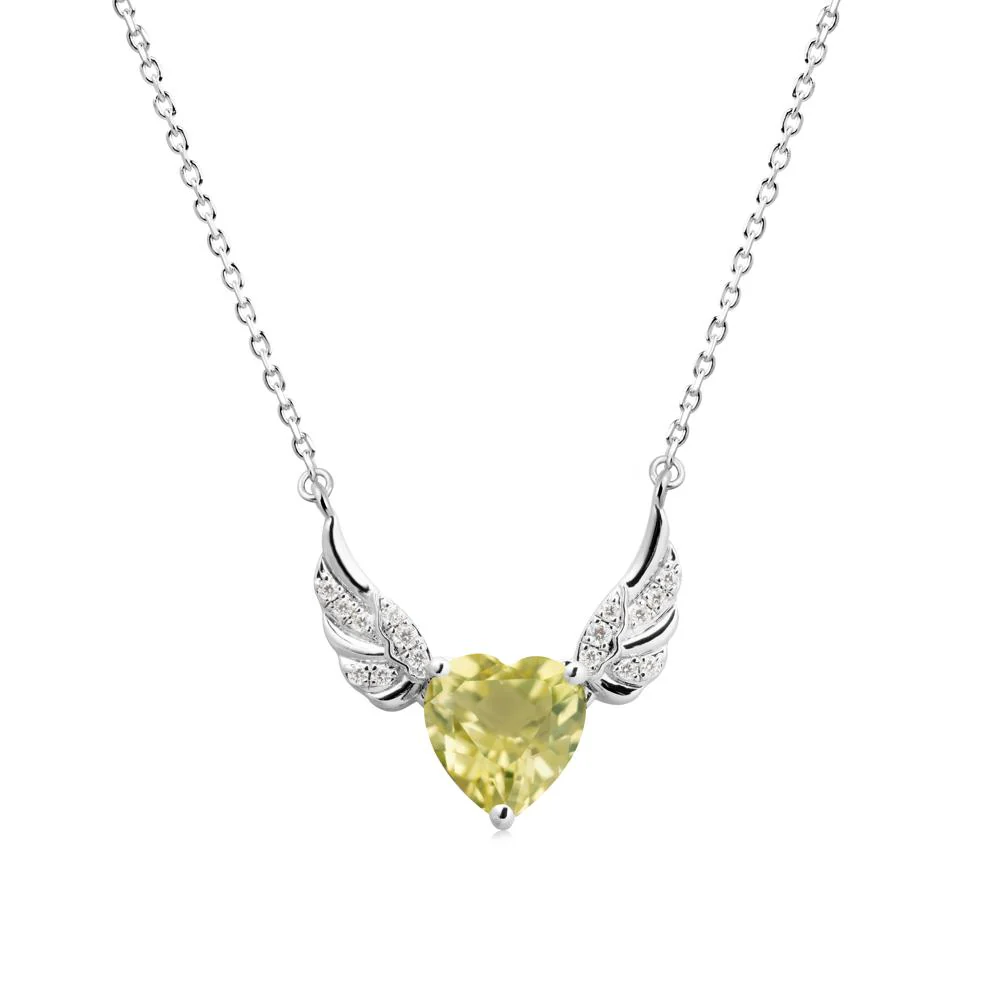 Winged Heart Shaped Lemon Quartz Pendant - Image 5