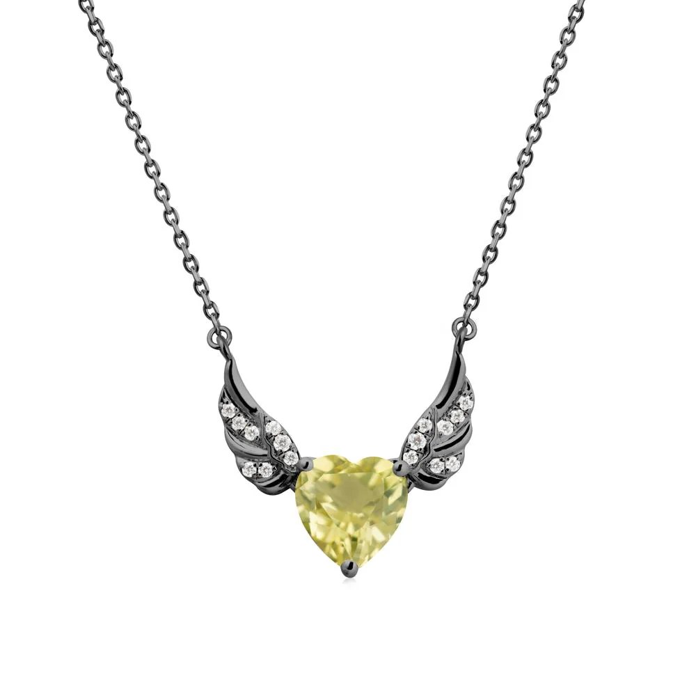 Winged Heart Shaped Lemon Quartz Pendant - Image 7