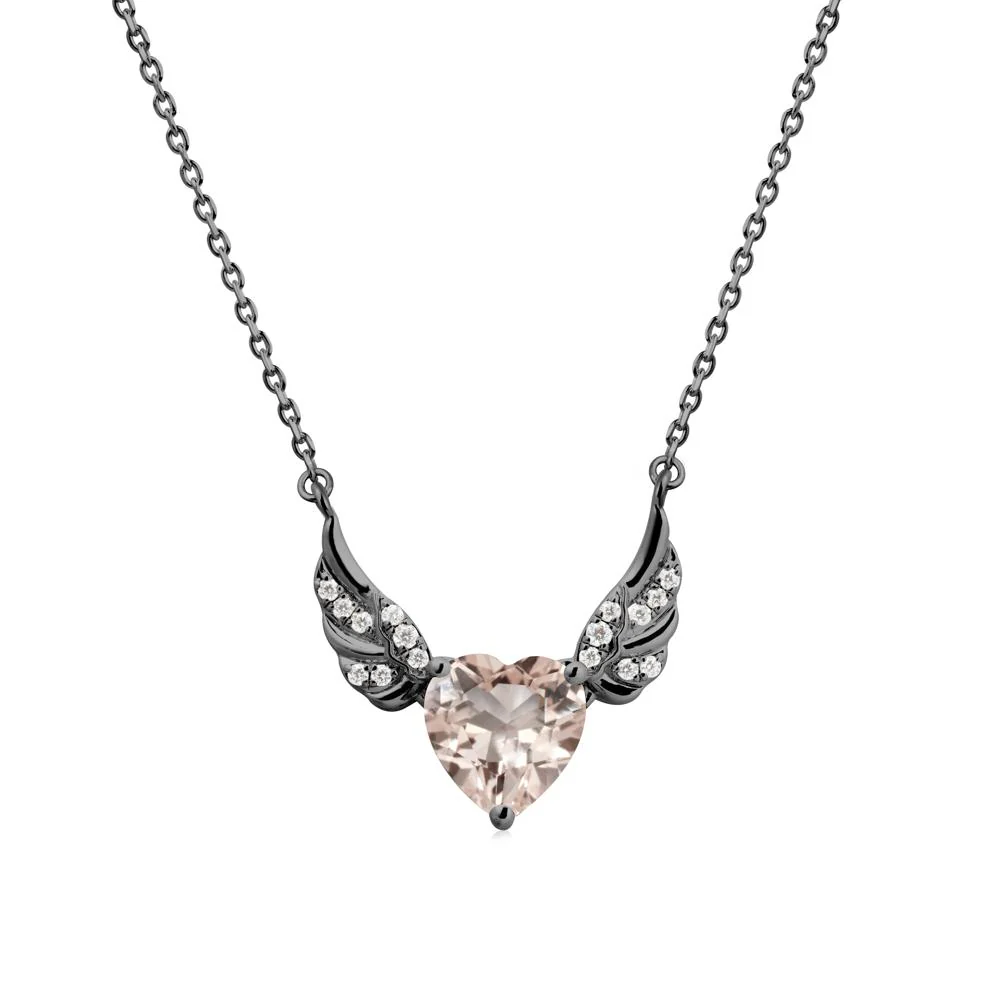 Winged Heart Shaped Morganite Pendant - Image 7